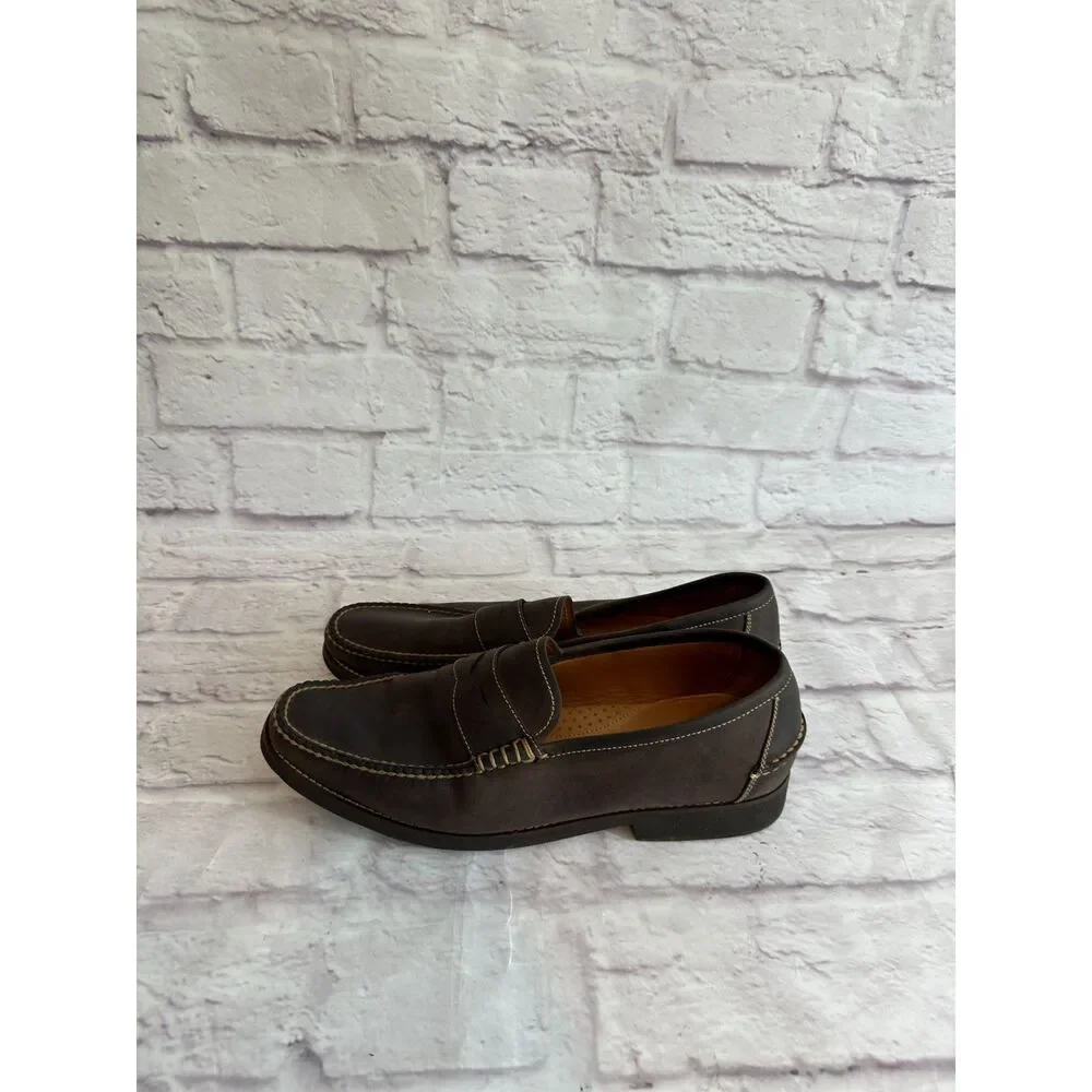 Crown Men's Handsewn brown Leather Penny Loafer size 10.5